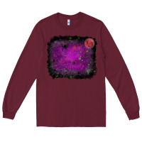 Burgundy halloween backround moon Long Sleeve Tee - RanaPortraitStore