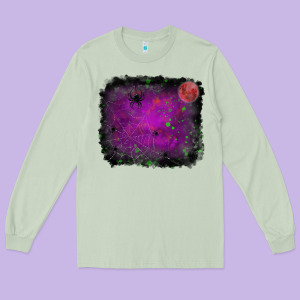 Halloween Backround Moon Long Sleeve Tee Designed By Ranaportraitstore