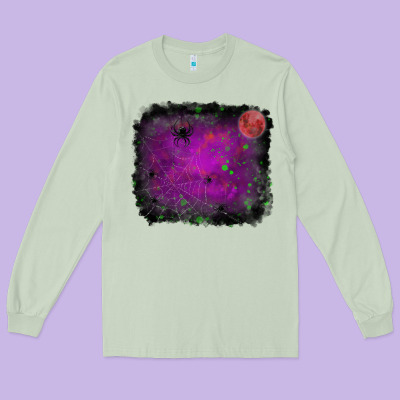 Halloween Backround Moon Long Sleeve Tee Designed By Ranaportraitstore