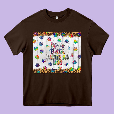 Life Is Better With A Dog Tumbler Tbs Heavy Core Tee Designed By Tumblerdesignbyshophia