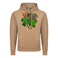 Vintage Coffee leopard shamrock Vintage Hoodie - FaDigitalArtStudio