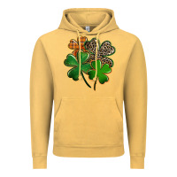 Vintage Mustard leopard shamrock Vintage Hoodie - FaDigitalArtStudio