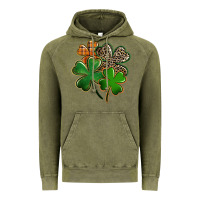 Vintage Olive leopard shamrock Vintage Hoodie - FaDigitalArtStudio