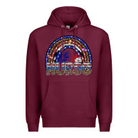 Burgundy american nurse Premium Hoodie - SublimationCraftShop