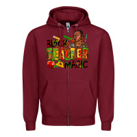 Burgundy black teacher  magic Zipper Hoodie - AdoDesignShop