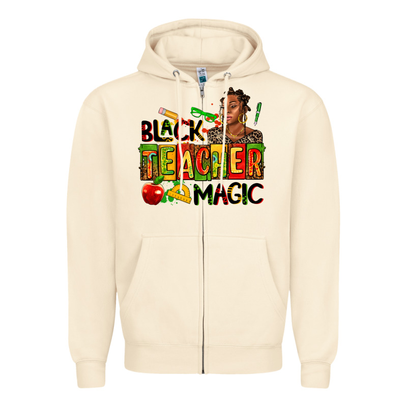 Black Teacher  Magic Zipper Hoodie by AdoDesignShop | Teevron