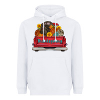 White thanksgiving truck turkey pumpkin Heavyweight Hoodie - AdoDesignShop