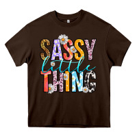 Chocolate Brown sassy little thing Heavy Core Tee - RanaPortraitStore