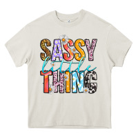 Cream sassy little thing Heavy Core Tee - RanaPortraitStore