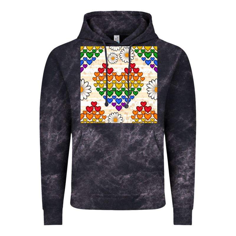 Pride Lgbtq Hearts And Daisy Seamless Pattern Vintage Hoodie by BundleAndBundleShop | Teevron