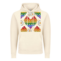 Vintage Artic Pride lgbtq hearts and daisy seamless pattern Vintage Hoodie - BundleAndBundleShop
