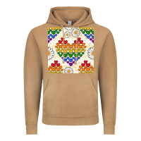 Vintage Camel Pride lgbtq hearts and daisy seamless pattern Vintage Hoodie - BundleAndBundleShop