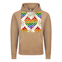 Vintage Coffee Pride lgbtq hearts and daisy seamless pattern Vintage Hoodie - BundleAndBundleShop