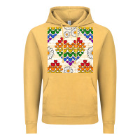 Vintage Mustard Pride lgbtq hearts and daisy seamless pattern Vintage Hoodie - BundleAndBundleShop