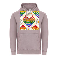 Vintage Zinc Pride lgbtq hearts and daisy seamless pattern Vintage Hoodie - BundleAndBundleShop