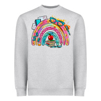 Heather Grey school rainbow Heavyweight Sweatshirt - AdoDesignShop