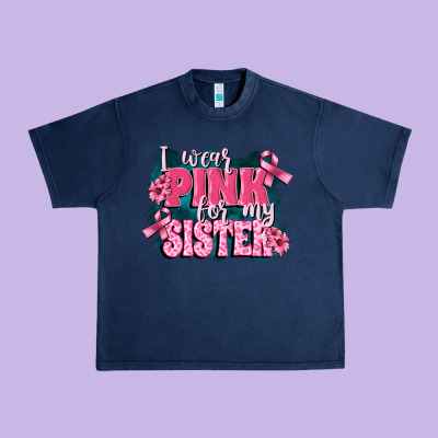 I Wear Pink For My Sister Urban Heavy Tee Designed By Fadigitalartstudio