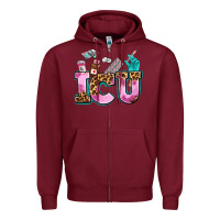 Burgundy icu Zipper Hoodie - AdoDesignShop