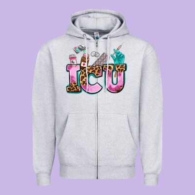 Icu Zipper Hoodie Designed By Adodesignshop