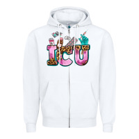 White icu Zipper Hoodie - AdoDesignShop