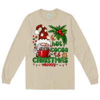 Mushroom Hot Cocoa And Christmas Movie Long Sleeve Tee - BundleAndBundleShop