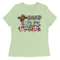 Matcha Saved by his grace Easter Day Ladies Tee - HowdyJamesFarm