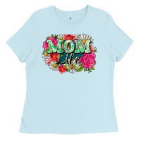 Baby Blue Mom life Ladies Tee - CowGirlArtShop