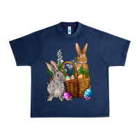 Navy Bunnys carrots eggs with basket easter Urban Heavy Tee - OliviaCreatesArt