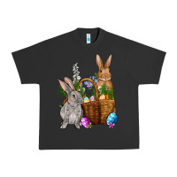 Pigment Black Bunnys carrots eggs with basket easter Urban Heavy Tee - OliviaCreatesArt