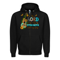 Black the lord is my strength and my song guitar with su Zipper Hoodie - AdoDesignShop