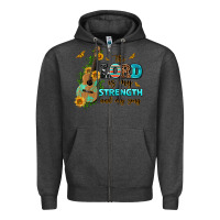 Charcoal Heather the lord is my strength and my song guitar with su Zipper Hoodie - AdoDesignShop