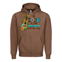 Chestnut the lord is my strength and my song guitar with su Zipper Hoodie - AdoDesignShop