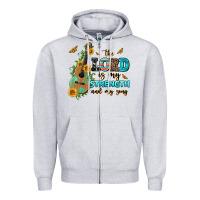 Heather Grey the lord is my strength and my song guitar with su Zipper Hoodie - AdoDesignShop