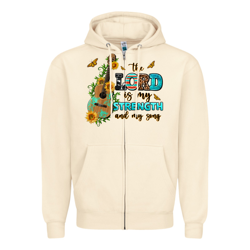 The Lord Is My Strength And My Song Guitar With Su Zipper Hoodie by AdoDesignShop | Teevron