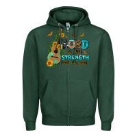 Sports Green the lord is my strength and my song guitar with su Zipper Hoodie - AdoDesignShop