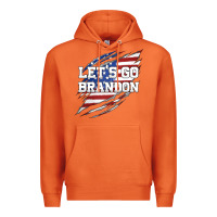 Carrot Let's Go Brandon Ripped Cloth with American Flag Premium Hoodie - Jasminsmagicworld