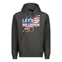 Let's Go Brandon Ripped Cloth With American Flag Premium Hoodie | Teevron