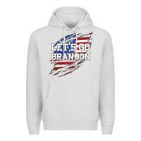 Dove Grey Let's Go Brandon Ripped Cloth with American Flag Premium Hoodie - Jasminsmagicworld