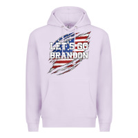 Lilac Let's Go Brandon Ripped Cloth with American Flag Premium Hoodie - Jasminsmagicworld