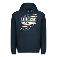 Navy Let's Go Brandon Ripped Cloth with American Flag Premium Hoodie - Jasminsmagicworld