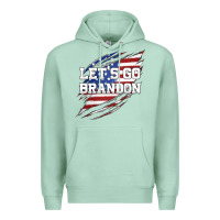 Seafoam Let's Go Brandon Ripped Cloth with American Flag Premium Hoodie - Jasminsmagicworld