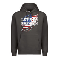 Smoke Let's Go Brandon Ripped Cloth with American Flag Premium Hoodie - Jasminsmagicworld