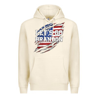 Tofu Let's Go Brandon Ripped Cloth with American Flag Premium Hoodie - Jasminsmagicworld