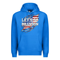 True Royal Let's Go Brandon Ripped Cloth with American Flag Premium Hoodie - Jasminsmagicworld