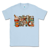 Dusty Blue my blood type is pumpkin spice Classic Tee - CowGirlArtShop