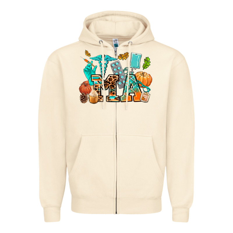 Fall And Nurse Elements Medical Assistant Zipper Hoodie by AdoDesignShop | Teevron