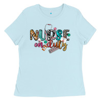 Baby Blue Nurse on duty Ladies Tee - CowGirlArtShop