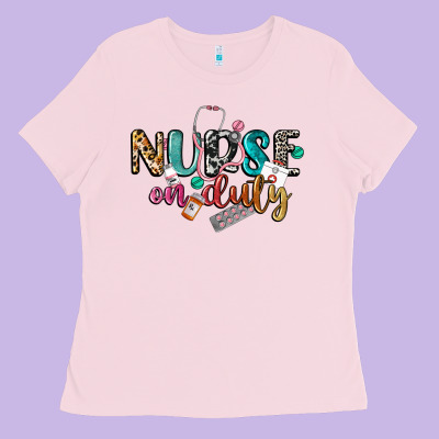 Nurse On Duty Ladies Tee Designed By Cowgirlartshop