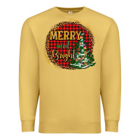 Antique Gold merry and bright christmas tree Premium Sweatshirt - AdoDesignShop