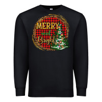 Black merry and bright christmas tree Premium Sweatshirt - AdoDesignShop